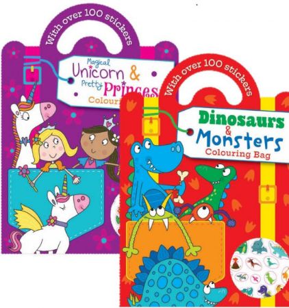 6x Colouring & Sticker Bag Book | P2595