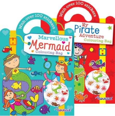 6x Colouring & Sticker Book with Handle | P2596