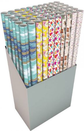 60 Rolls Of 2.5m x 70cm Assorted All Occasions Giftwrap