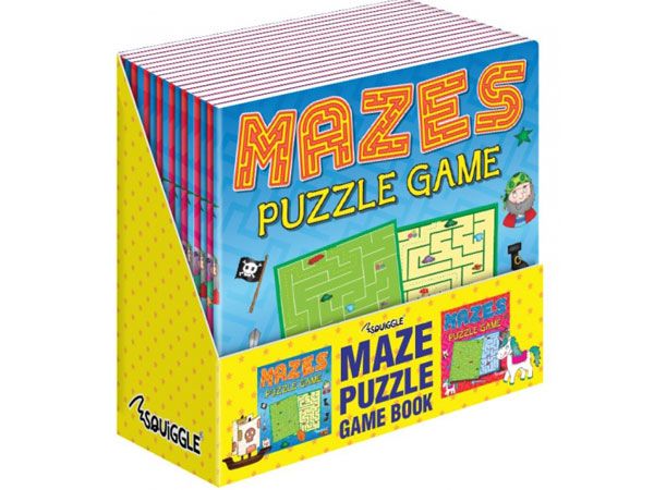 24x Squiggle - Maze Puzzle Game Books, 2 Designs