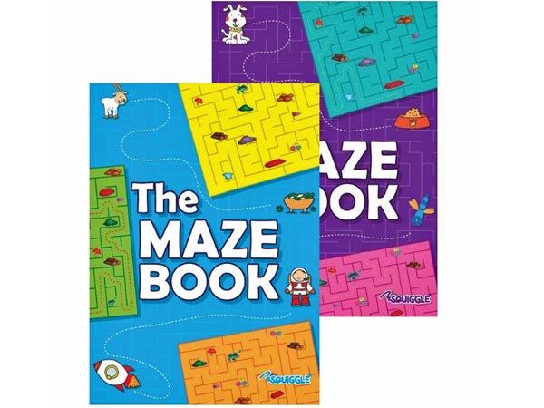6x Squiggle - Maze Puzzle Game Books, 2 Designs