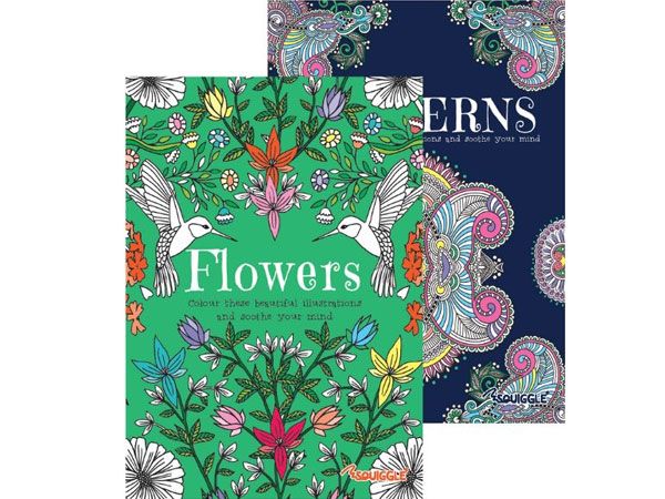 Flowers And Patterns Adult A4 Colouring Book - Stress Relieving, Assorted Picked