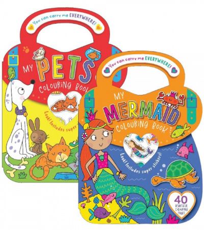 6x Colour & Sticker Book - Mermaid and Pet