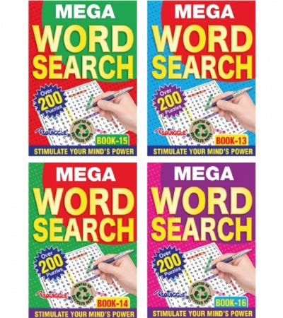 6x Squiggle A5 Word Searh Puzzle Books - Assortment 3
