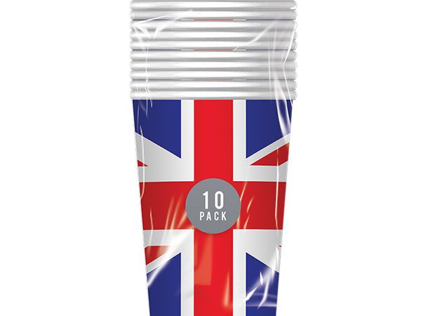 Union Jack Print 10pk Paper Cups