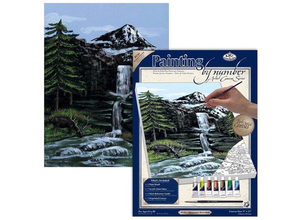 Royal and Langnickel- Standard Paint By Numbers Canvas, Mountain Waterfall