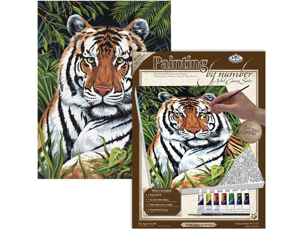 Royal and Langnickel- Standard Paint By Numbers Canvas, Tiger In Hiding