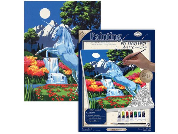 Royal and Langnickel- Standard Paint By Numbers Canvas, Unicorn