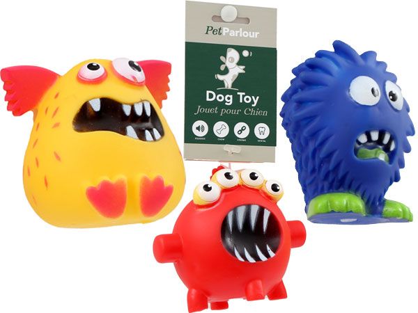 Pet Parlour - Squeaky 9cm Monster Dog Toy...Assorted Picked At Random