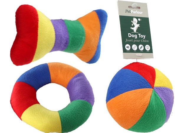Pet Parlour - Squeaky Rainbow Soft Pet Toy...Assorted Picked At Random