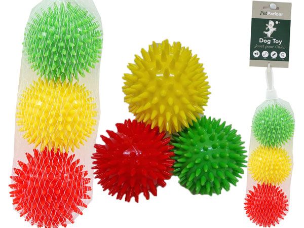 Pet Parlour - 3 pack Dental Play Dog Ball Toy...Assorted Picked At Random