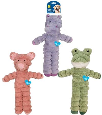 Kingdom Squeaky Plush Animal Dog Toy, Assorted Picked At Random