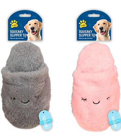 Kingdom Squeaky Plush Slipper Dog Toy, Assorted Picked At Random