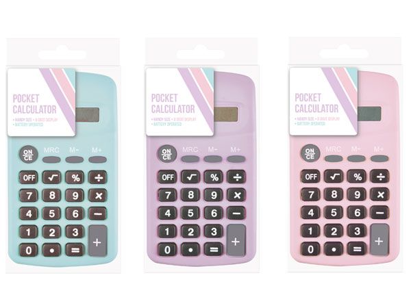 Pastel Pocket Calculator - Assorted Picked At Random