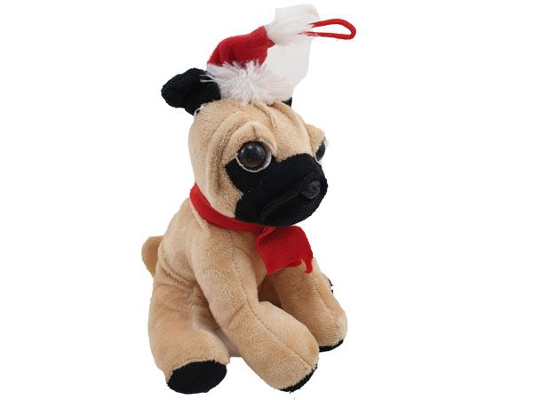 Christmas Pug Soft Toy