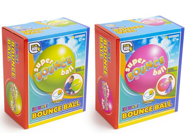 Grafix Fun Hub Giant Super Bounce Ball With Foot Pump, Assorted