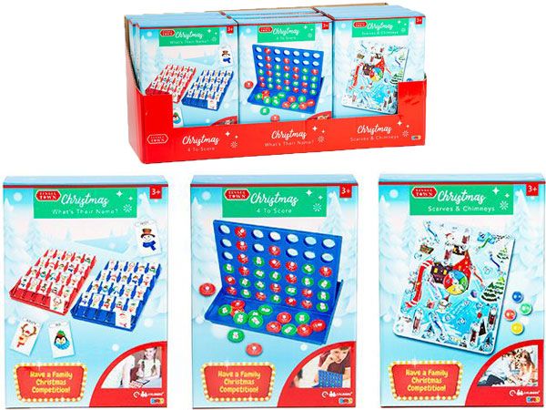 12x Tinsel Town Christmas Travel Games In Assorted Designs