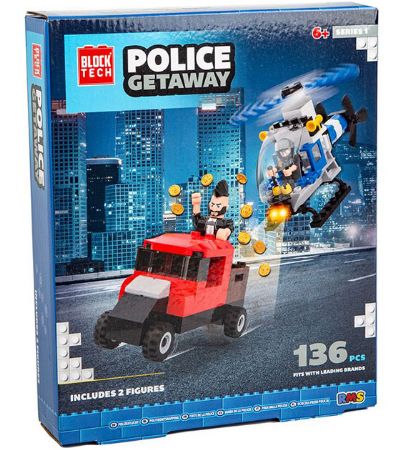 Block Tech Police Getaway Brick Set With 2 Figures | R02-0125