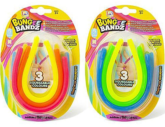 12x Toy Hub 3 Pack Fidget Bungee Bandz In Counter Display | R03-1090