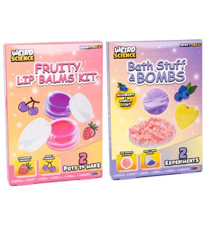 Weird Science Fruity Lip Balm Kit / Bath Bomb & Crystals