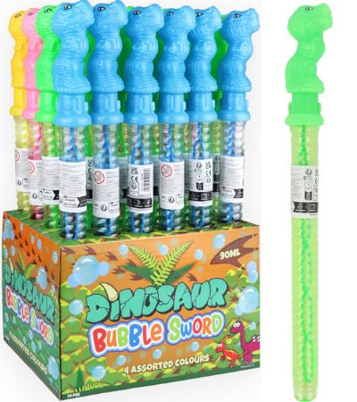 24x Bubble Sword 90ml/35cm - Dinosaur Design