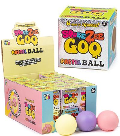 24 x Toy Hub SqueeZee Goo Pastel Balls