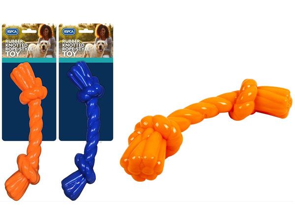RSPCA - Rubber Knotted Rope Style Toy, Assorted zzz