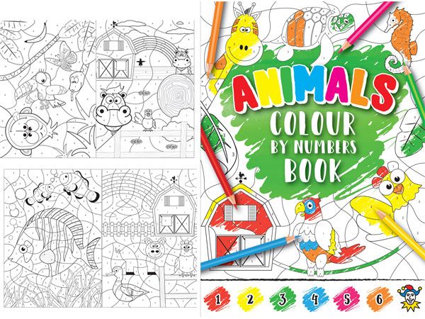 48x Animals Colour By Numbers Activity Book