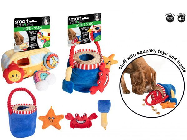 Smart Choice Hide & Seek Dog Toy Bucket..Assorted Picked At Random