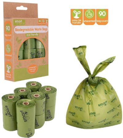 Smart Choice Bio-Degradable 6 Roll Tie Handle Dog Poop Bags