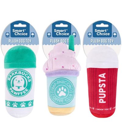 Smart Choice Squeaky Coffee Cup Plush Dog Toy...Assorted Picked At Random