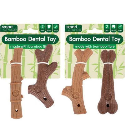 Smart Choice 2 Pack Dental Bamboo Dog Toy, Assorted Picked At Random