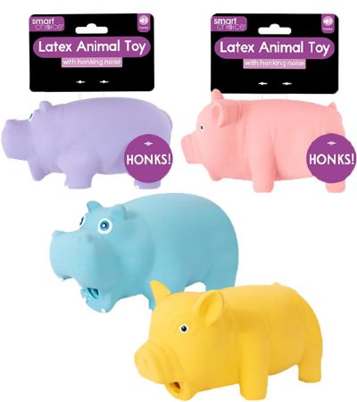 Smart Choice Honking Latex Pig Dog Toy...Assorted Designs