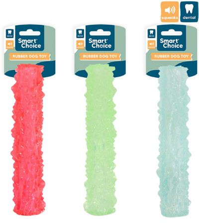 Smart Choice Squeaky Rubber Stick Dog Toy ... Assorted Designs Picked At Random