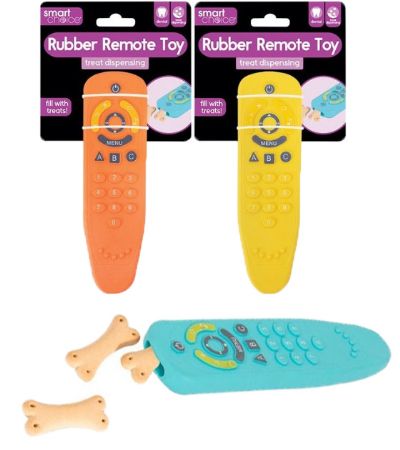 Smart Choice Rubber Treat Dispensing Remote Dog Toy.. Assorted Picked At Random