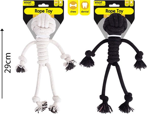 Smart Choice Black & White Man Shaped Rope Dog Toy, Assorted At Random | SC1714