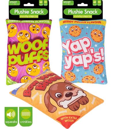 Smart Choice Squeaky Crinkle Crisp Packet Dog Toy ...Assorted, Picked At Random