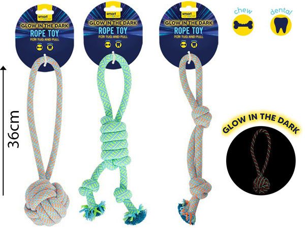 Smart Choice Glow In The Dark Rope Dog Toy.. Assorted At Random | SC1766