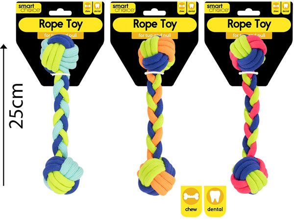 Smart Choice Dumbbell Rope Tug Dog Toy, Assorted At Random | SC1788