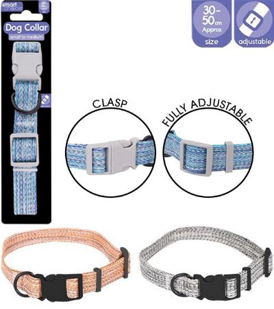 12x Smart Choice Woven Dog Collars S/M In Assorted Colours