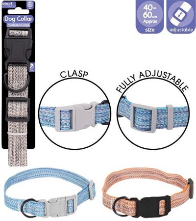 12x Smart Choice Woven Dog Collars M/L In Assorted Colours