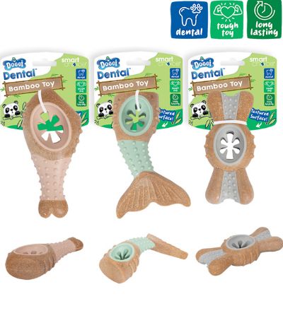 Smart Choice Dental Bamboo & Rubber Dog Toy...Designs Picked At Random