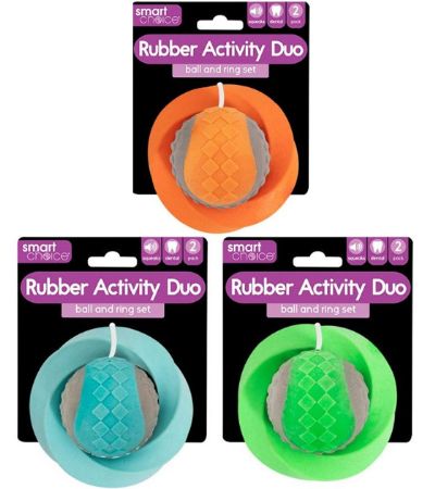 Smart Choice 2 Pack Foam Rubber Ball And Ring Dog Toy ... Assorted Designs