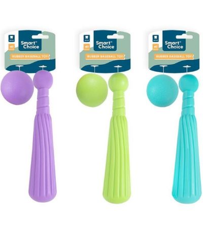 Smart Choice Squeaky Rubber Bat & Ball Dog Toy... Assorted Picked At Random