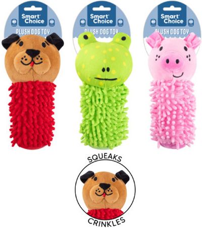 Smart Choice Plush Noodle Dog Toy ... Assorted Designs