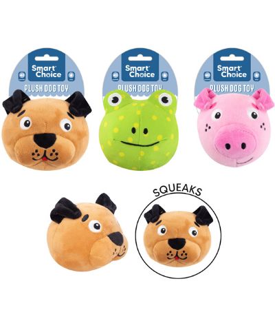Smart Choice Squeaky Plush Face Dog Toy ... Assorted Picked At Random