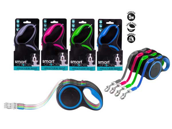 Smart Choice Retractable 5Mtr Dod Lead..Assorted Colours, Picked At Random