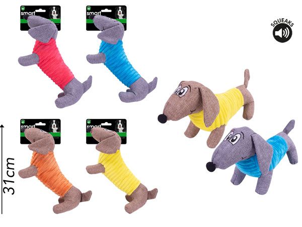 Smart Choice Plush Dog Pet Toy With Squeaker....Assorted, Picked At Random | SC863