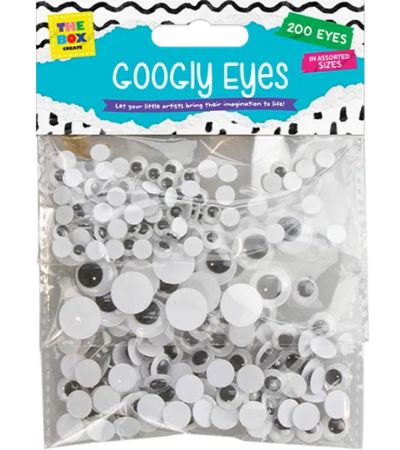 The Box Create - 200 Pack Craft Wiggly Googly Eyes In Assorted Sizes