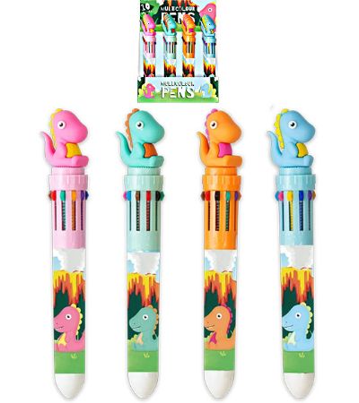 Display Of 30x Dinosaur 10 Colour Pens In Assorted Designs | STA11945